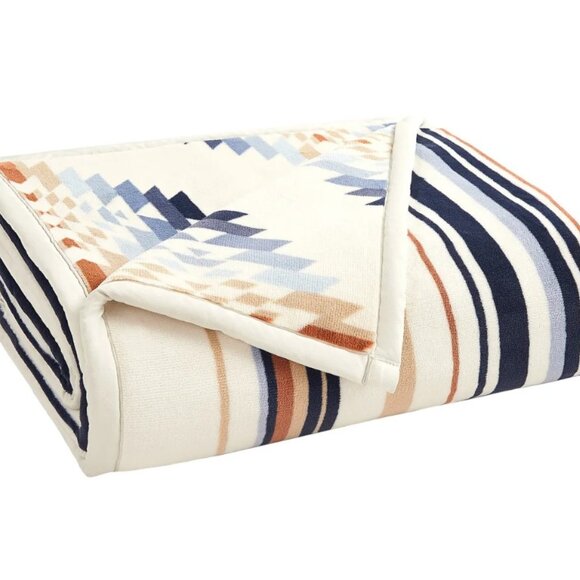 Pendleton Reversible Plush Throw 50" x 70" Savanna Stripe Polyester New - Picture 5 of 6